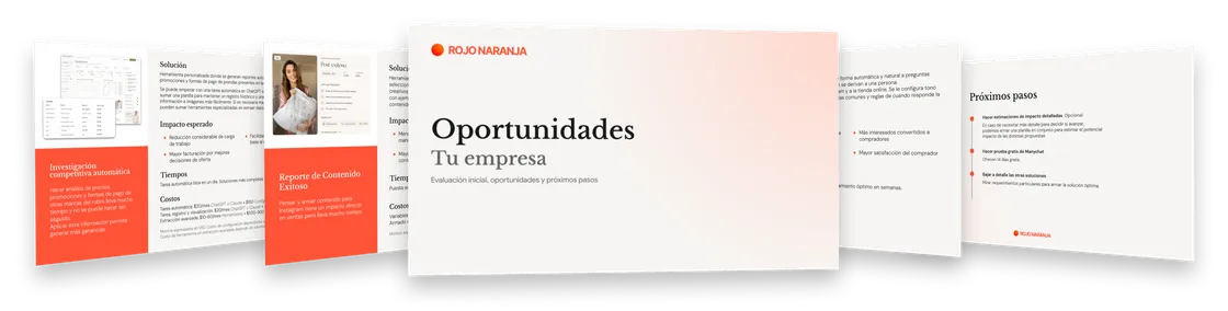 Muestra de un Diagnóstico de Oportunidades con distintas diapositivas personalizadas